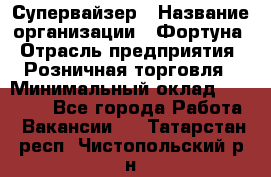 Супервайзер › Название организации ­ Фортуна › Отрасль предприятия ­ Розничная торговля › Минимальный оклад ­ 19 000 - Все города Работа » Вакансии   . Татарстан респ.,Чистопольский р-н